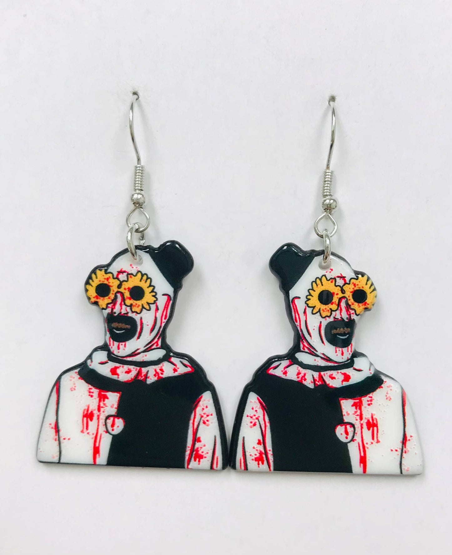 Art the Clown Earrings, Acrylic Horror Halloween Goth