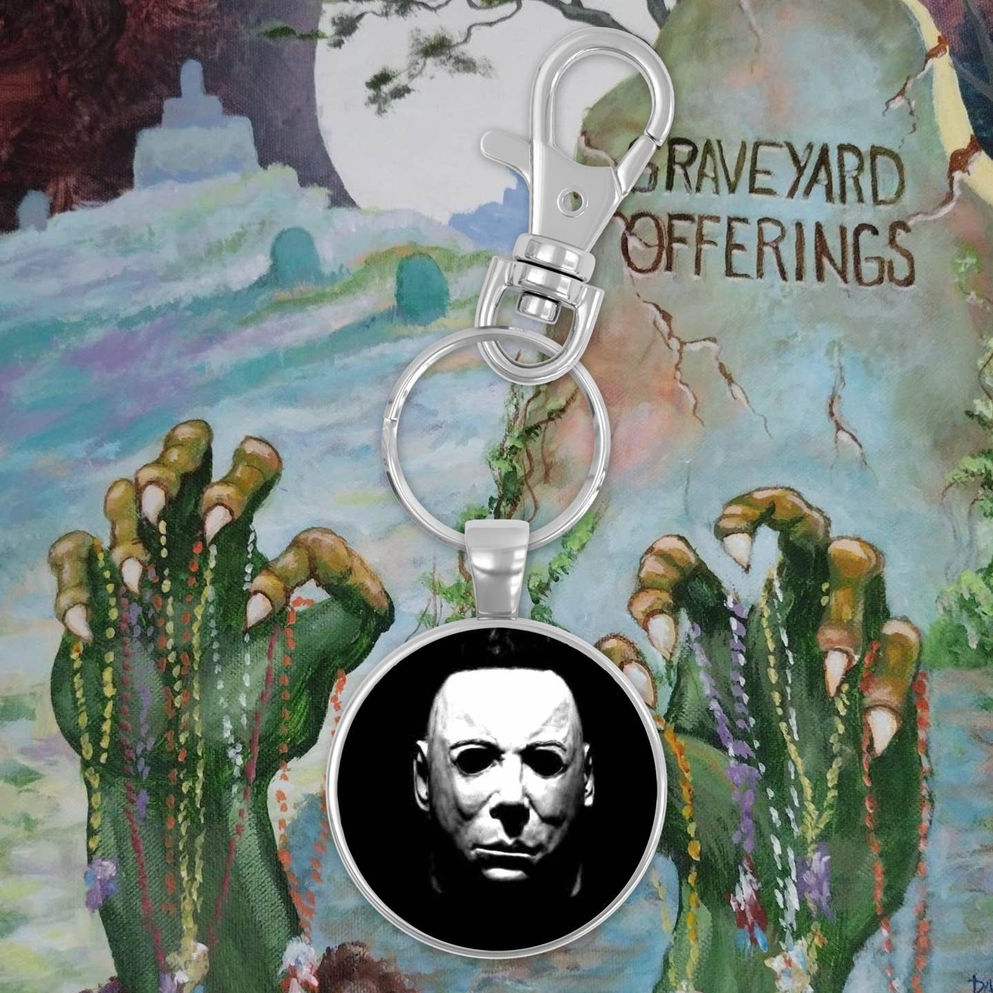 Michael Myers Circle Keychain