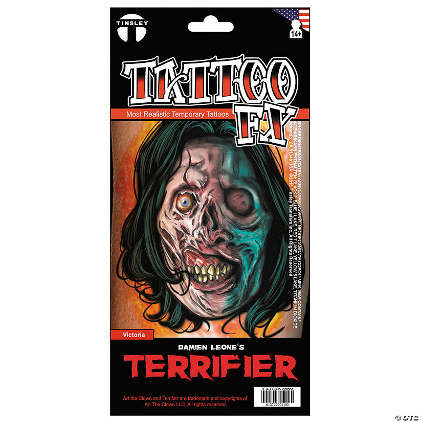 Tinsley Transfers Terrifier 3™ Victoria Temporary Tattoo