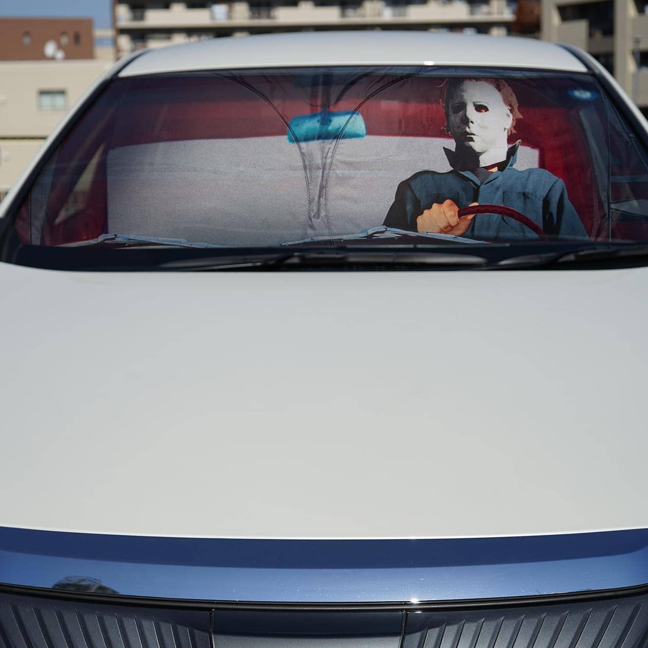 Halloween Michael Myers 64 X 32 Inch Car Sunshade - City Morgue Toys & Collectibles