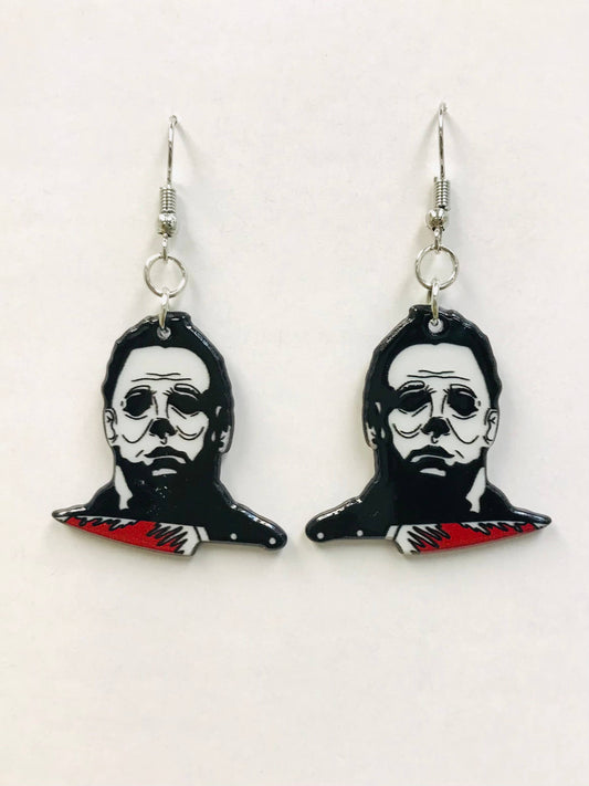 Acrylic Horror Icon Earrings, Murder Earring, Halloween Gift