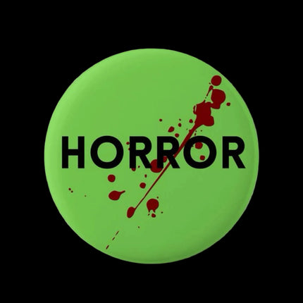 VHS Horror Sticker Button Pin     
