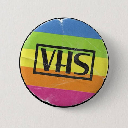 VHS Retro Button Pin   