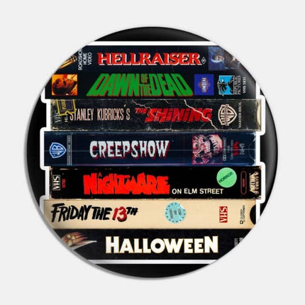 Horror vhs stack Button Pin   