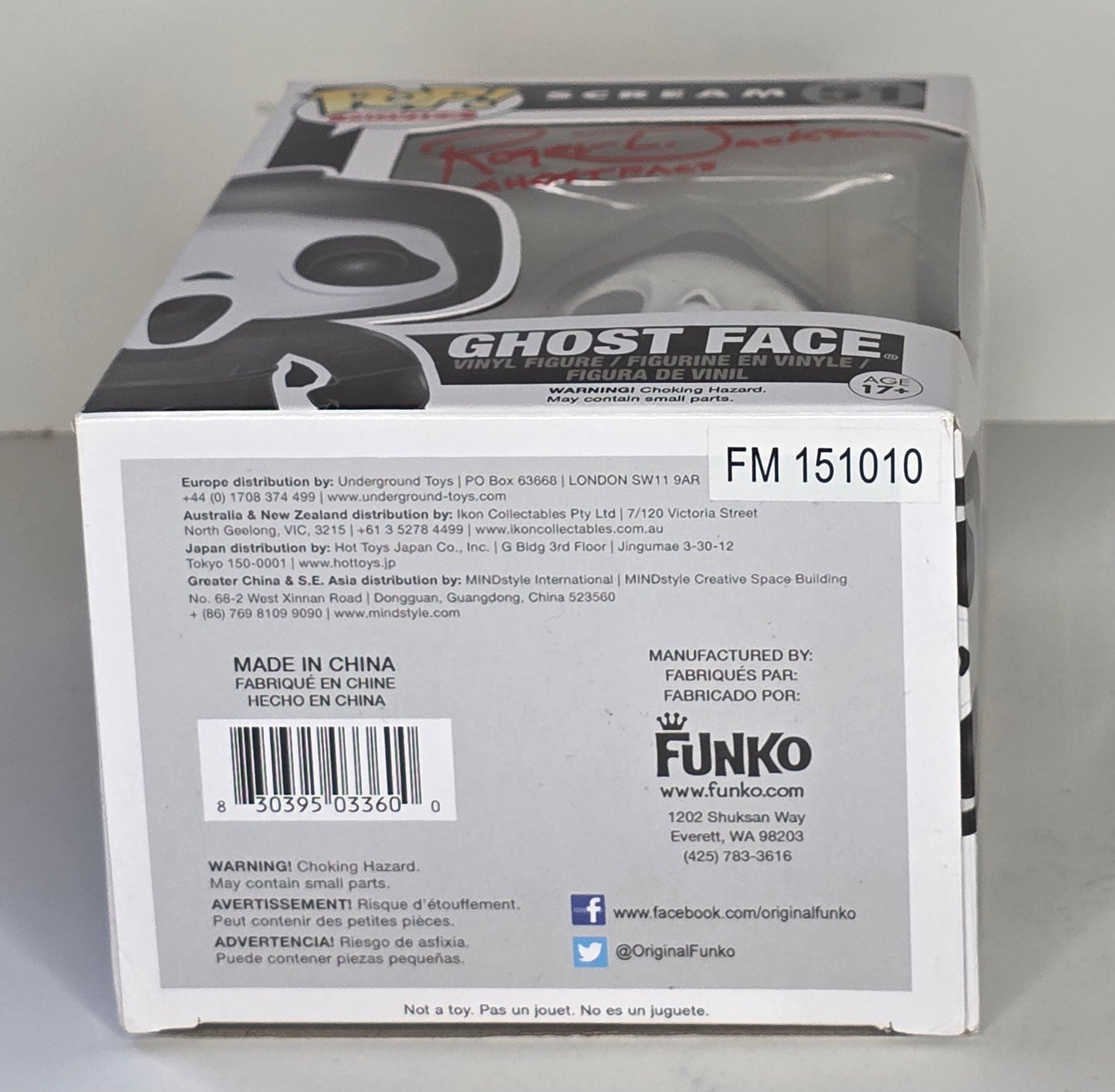 AUTOGRAPHED Scream Ghostface Funko Pop Signed by Roger L. Jackson