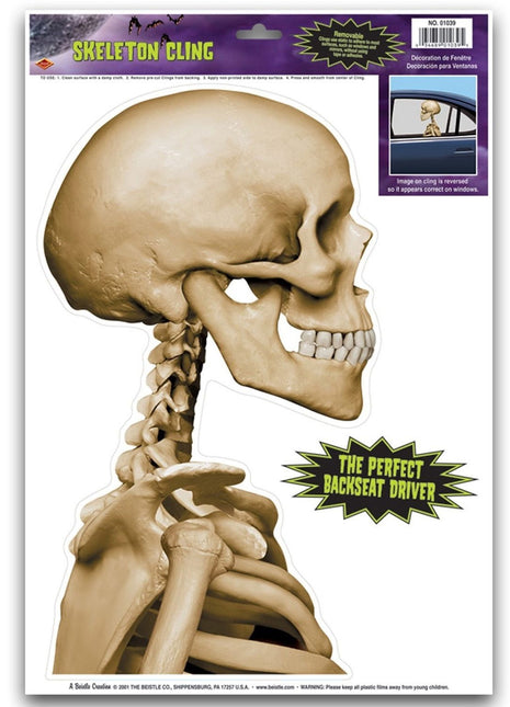 Skeleton Car Cling - City Morgue Toys & Collectibles