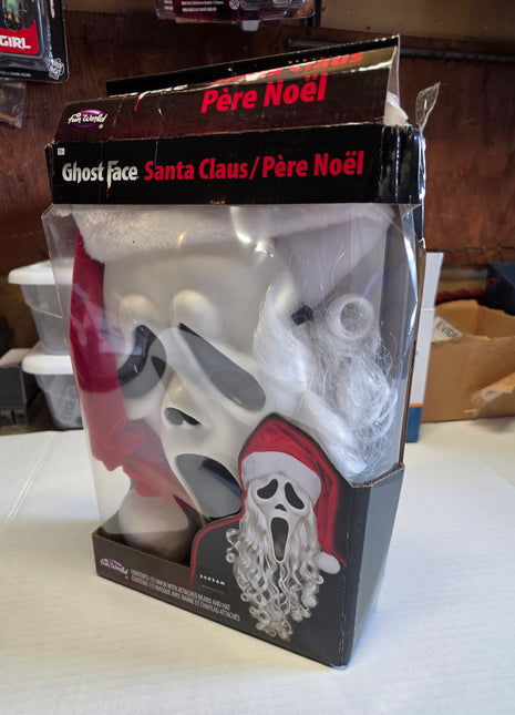 *DAMAGED BOX* Adults Ghost Face® Full Face Mask with Santa Claus Hat