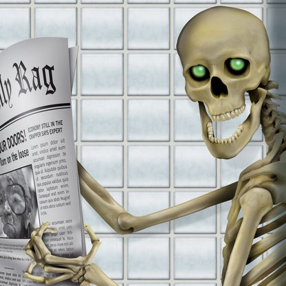 Skeleton Restroom Door Cover - City Morgue Toys & Collectibles