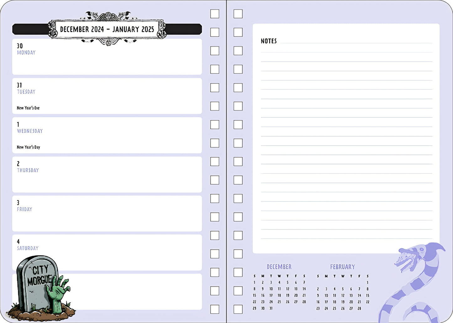 2025 Beetlejuice 13-Month Weekly Planner