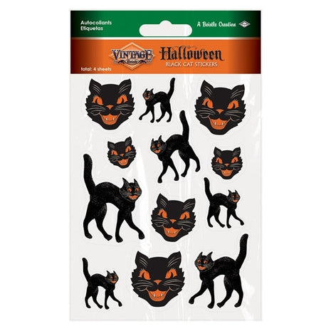 Vintage Halloween Black Cat Stickers - City Morgue Toys & Collectibles
