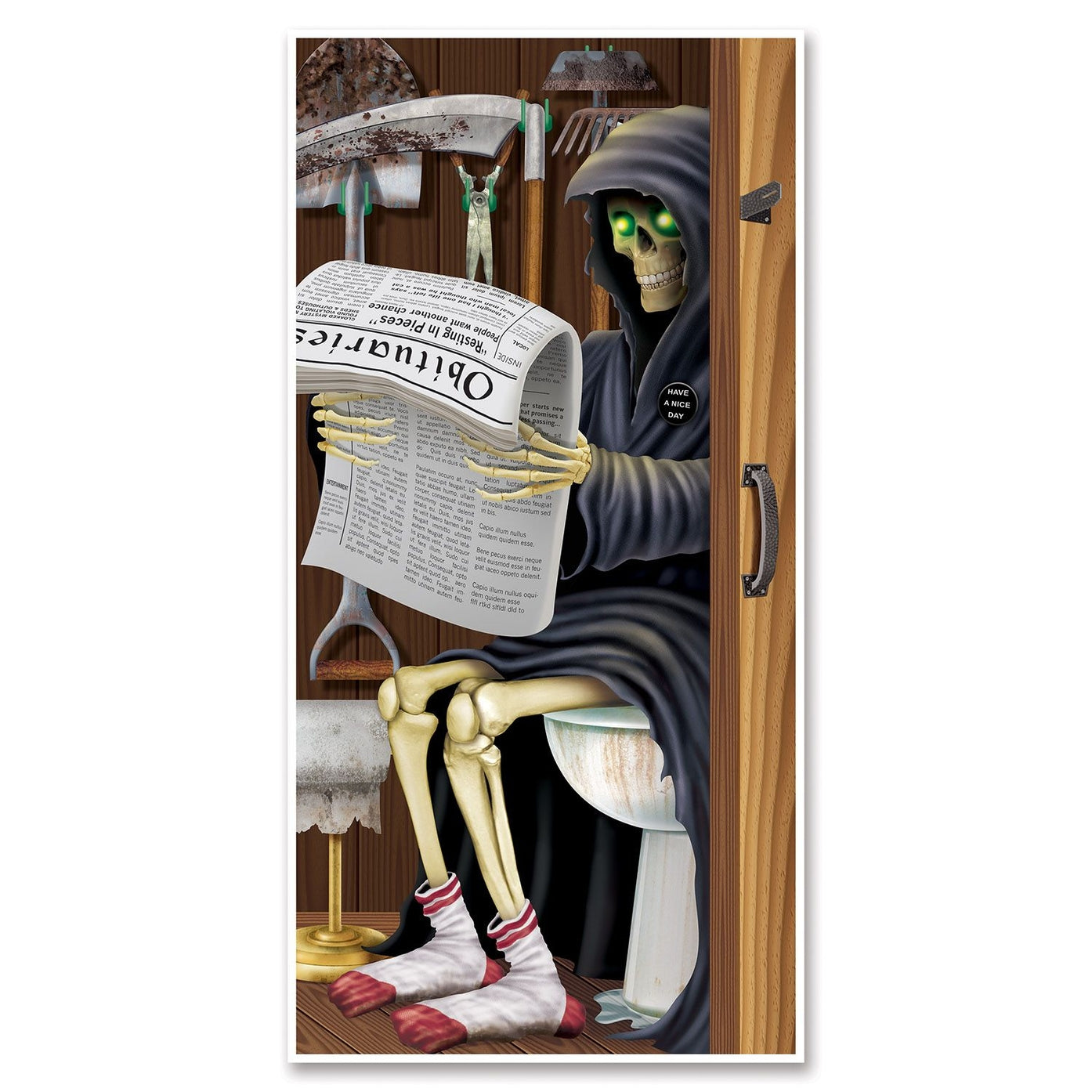 Grim Reaper Restroom Door Cover
