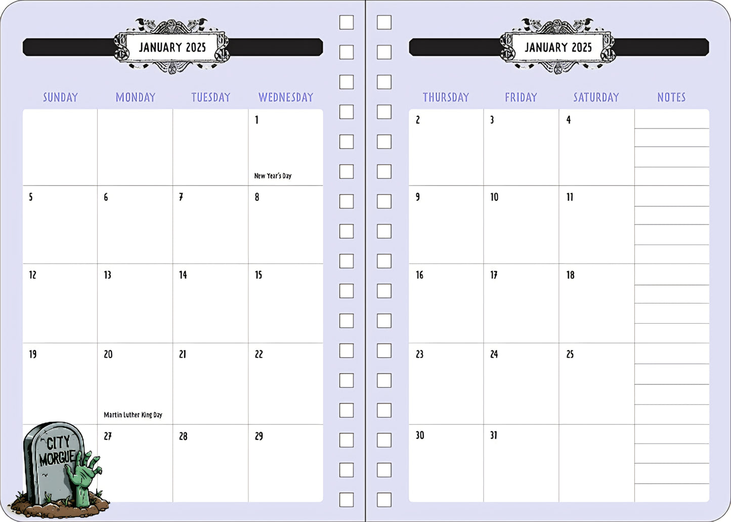 2025 Beetlejuice 13-Month Weekly Planner