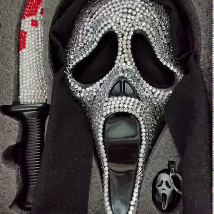 Exclusive Ghost Face® Bling Mask, Knife & Light-Up Keychain Collectible Box Set - City Morgue Toys & Collectibles