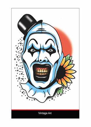 Tinsley Transfers Terrifier™ Art the Clown Vintage Art Temporary Tattoo - City Morgue Toys & Collectibles