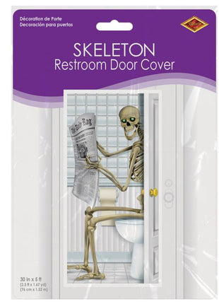 Skeleton Restroom Door Cover - City Morgue Toys & Collectibles