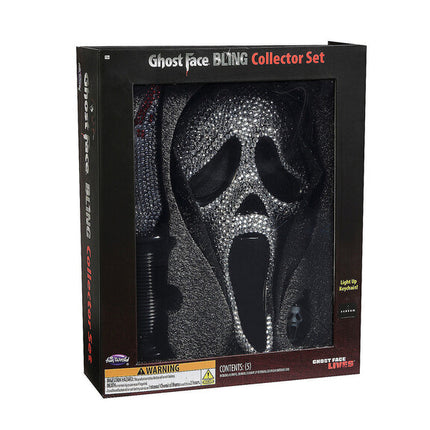 Exclusive Ghost Face® Bling Mask, Knife & Light-Up Keychain Collectible Box Set - City Morgue Toys & Collectibles