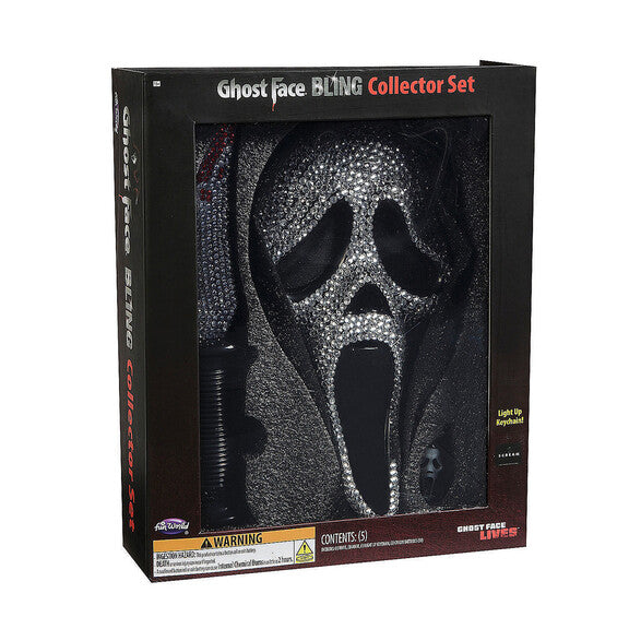 Exclusive Ghost Face® Bling Mask, Knife & Light-Up Keychain Collectible Box Set - City Morgue Toys & Collectibles