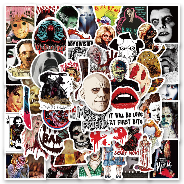 Horror Sticker Pack – 20 Random Hand-Picked Horror Stickers (No Duplicates) - City Morgue Toys & Collectibles