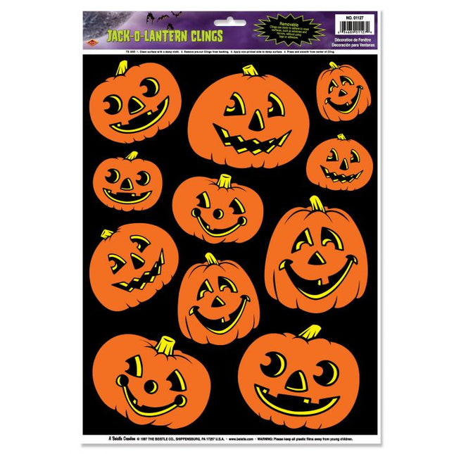 Jack-O-Lantern Clings - City Morgue Toys & Collectibles