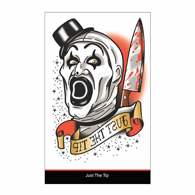 Tinsley Transfers Terrifier™ Art the Clown Just the Tip Temporary Tattoo