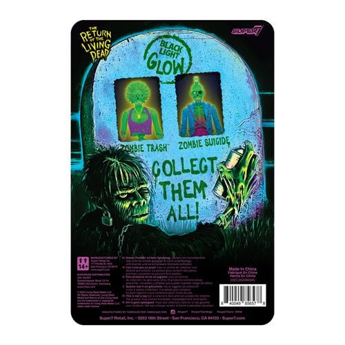 Return of the Living Dead Male Poster Zombie (Blacklight) 3 3/4-Inch ReAction Figure - Exclusive