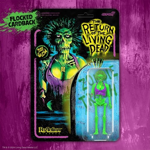 Return of the Living Dead Female Poster Zombie (Blacklight) 3 3/4-Inch ReAction Figure - Exclusive