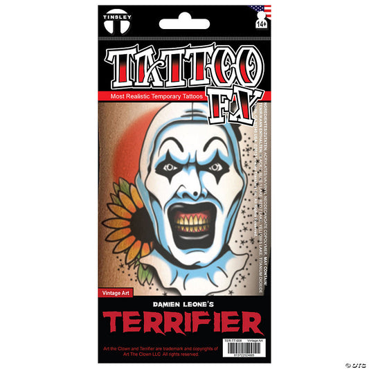 Tinsley Transfers Terrifier™ Art the Clown Vintage Art Temporary Tattoo