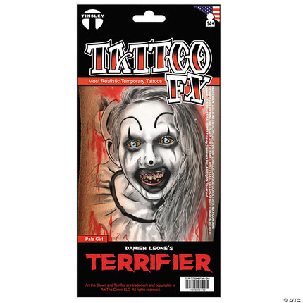 Tinsley Transfers Terrifier 3™ Pale Girl Temporary Tattoo - City Morgue Toys & Collectibles