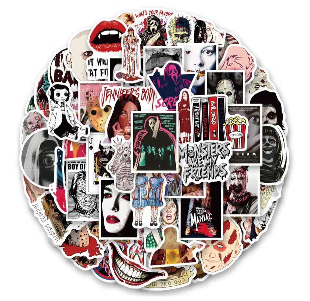 Horror Sticker Pack – 20 Random Hand-Picked Horror Stickers (No Duplicates) - City Morgue Toys & Collectibles