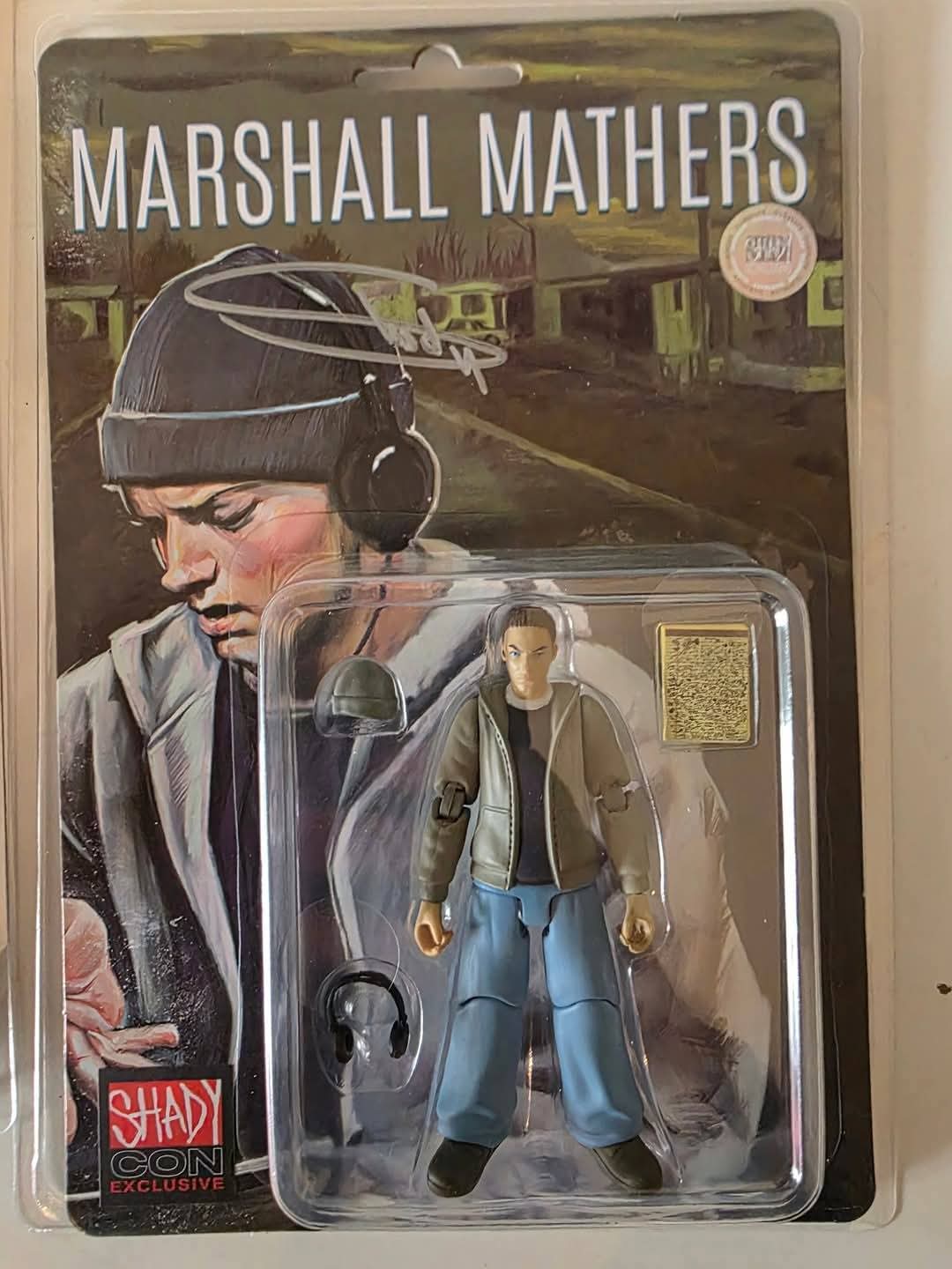 RARE! AUTOGRAPHED Eminem Action Figure Marshall Mathers SHADY CON Exclusive