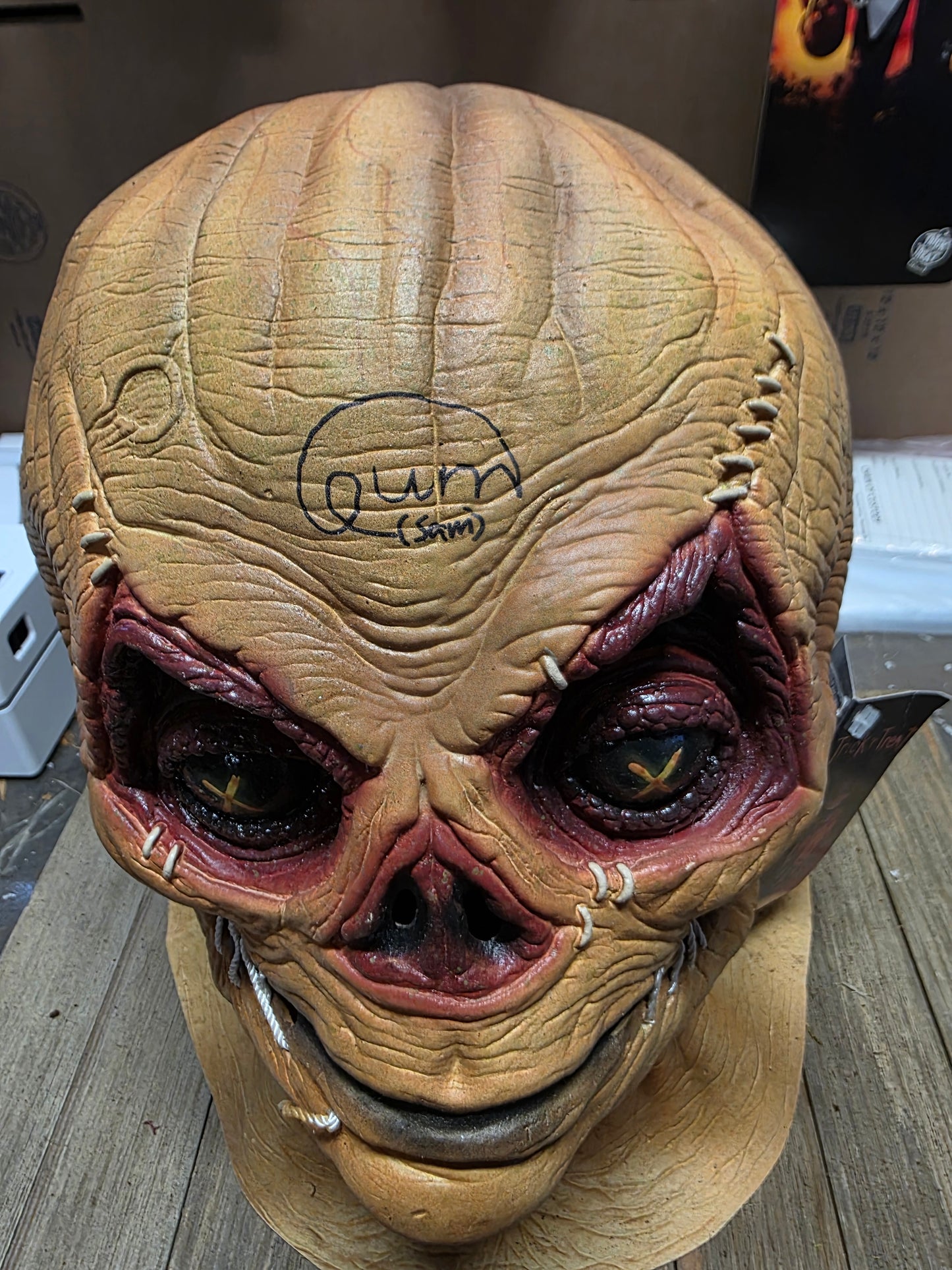 Quinn Lord AUTOGRAPHED Sam Mask (Trick R Treat) BECKETT COA