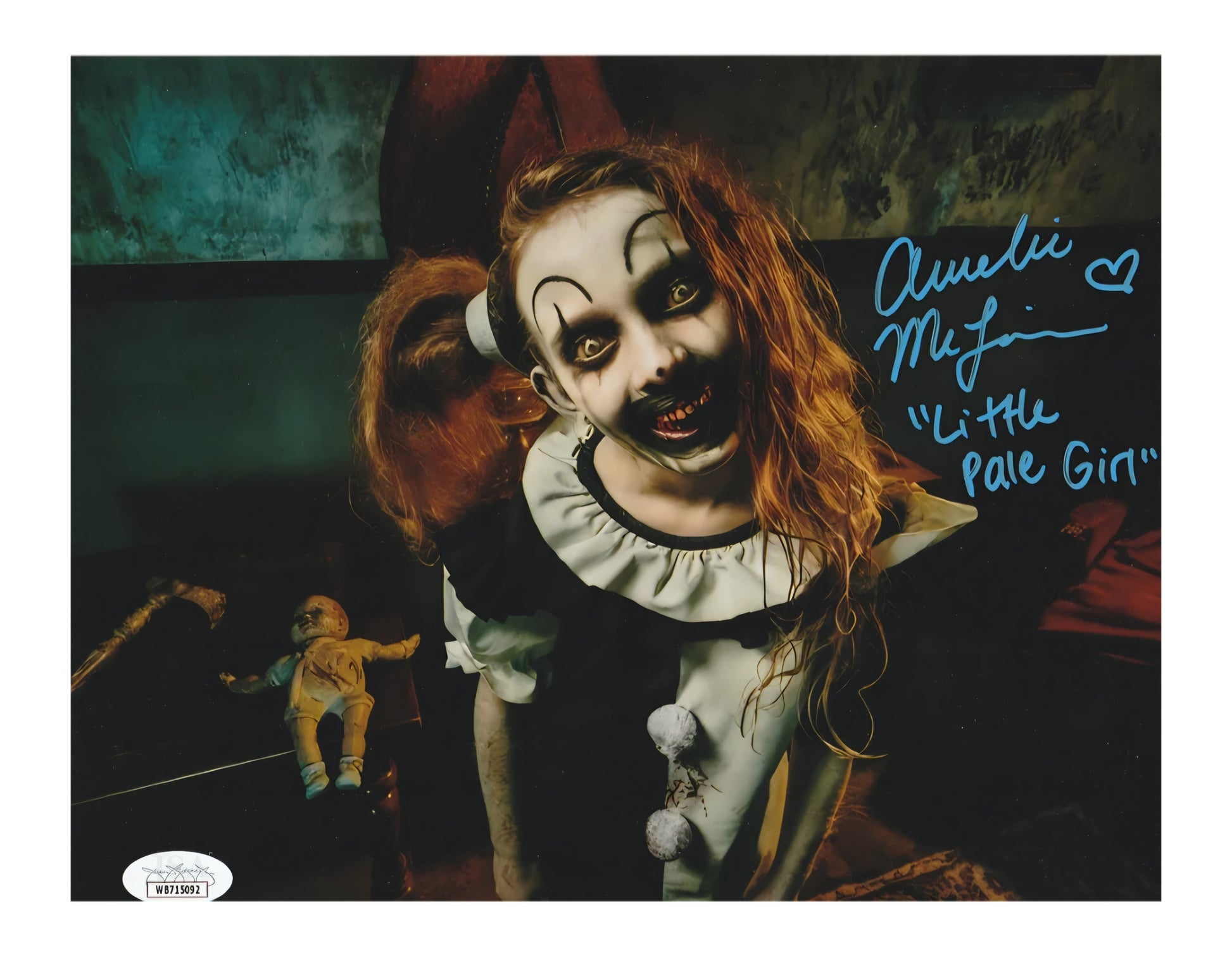Terrifier Amelie McLain Little Pale Girl signed 8x10 JSA - City Morgue Toys & Collectibles