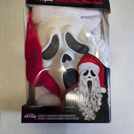 *DAMAGED BOX* Adults Ghost Face® Full Face Mask with Santa Claus Hat
