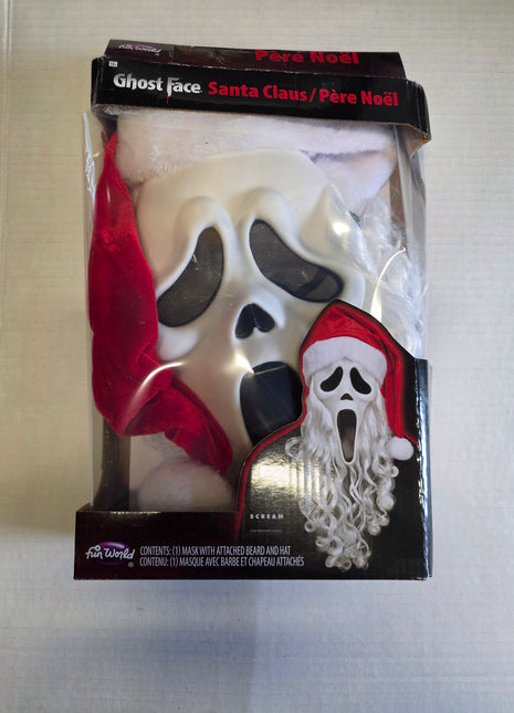*DAMAGED BOX* Adults Ghost Face® Full Face Mask with Santa Claus Hat