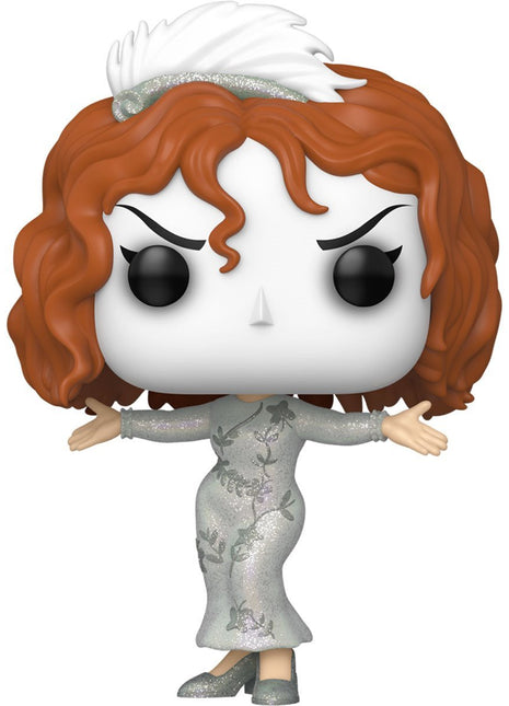 House of 1000 Corpses Baby Glitter Funko Pop! figure with red curly hair and silver dress, arms outstretched.