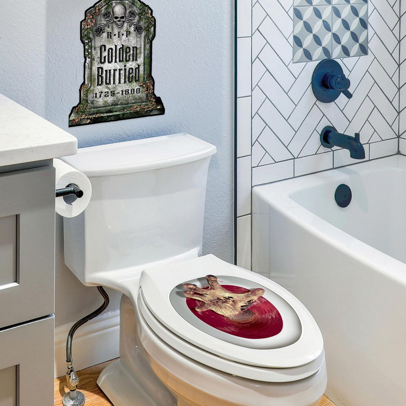 Zombie Hand Toilet Topper Peel N Place