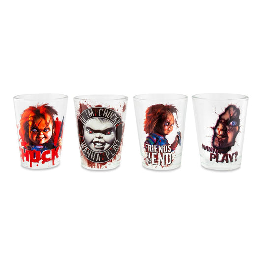Childs Play Chucky 4 Piece 1.5oz Mini Glass Set (Pre-Order)