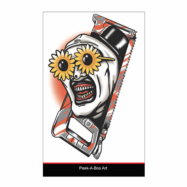 Tinsley Transfers Terrifier™ Art the Clown Peek A Boo Temporary Tattoo