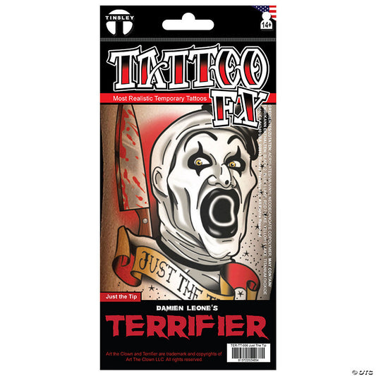 Tinsley Transfers Terrifier™ Art the Clown Just the Tip Temporary Tattoo