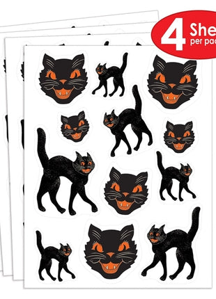 Vintage Halloween Black Cat Stickers - City Morgue Toys & Collectibles