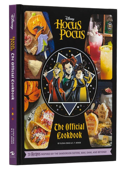 Hocus Pocus: The Official Cookbook featuring colorful illustrations, recipes, and characters from the film on the cover.