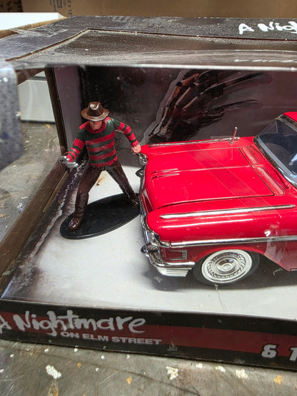 Freddy Krueger & 1958 Cadillac Series 62 Die Cast Car and Figure (New in Box) - City Morgue Toys & Collectibles