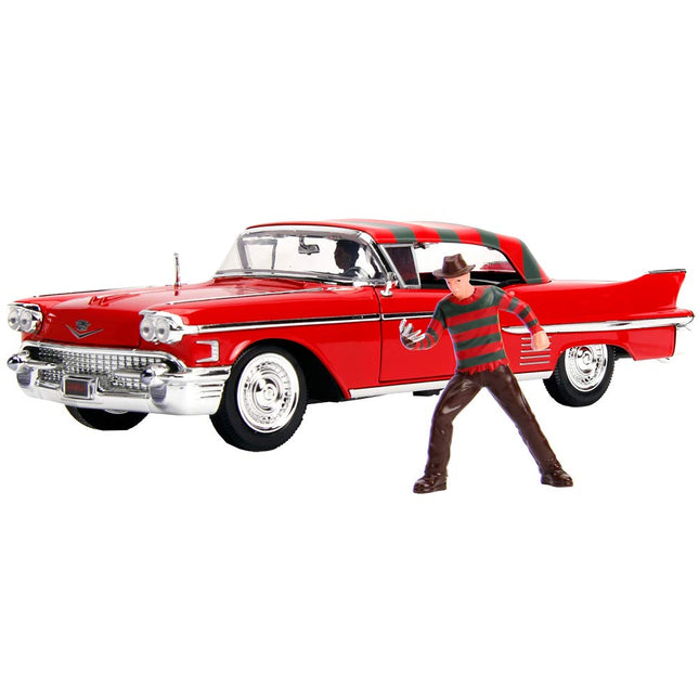 Freddy Krueger & 1958 Cadillac Series 62 Die Cast Car and Figure (New in Box) - City Morgue Toys & Collectibles