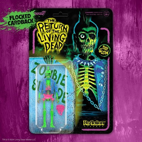Return of the Living Dead Male Poster Zombie (Blacklight) 3 3/4-Inch ReAction Figure - Exclusive