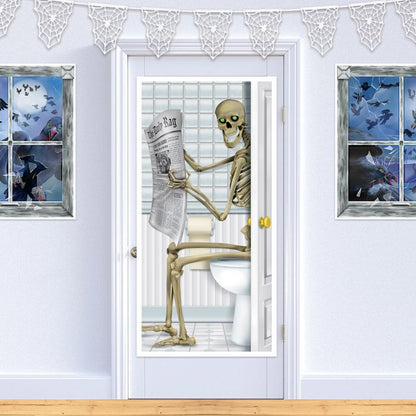 Skeleton Restroom Door Cover - City Morgue Toys & Collectibles